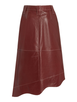 Asymmetric Leather Skirt