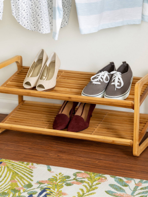 Honey-can-do 2 Tier Stackable Bamboo Shoe Shelf