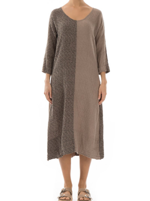 Dual Cappuccino Linen Dress