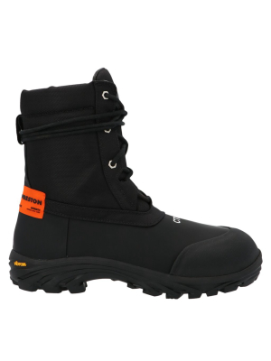 Heron Preston Logo Patch Lace-up Boots