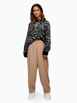 Petite Mink Peg Tapered Slouch Pants