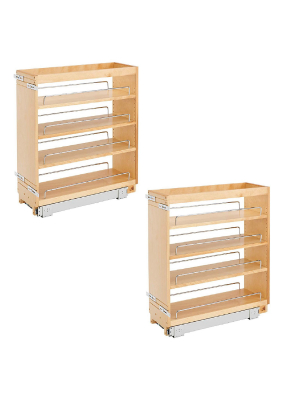 Rev-a-shelf Base Cabinet Pullout Organizer With Wood Adjustable Shelves (2 Pack)