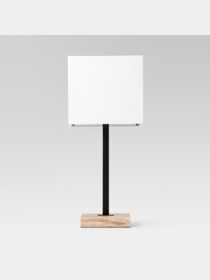 Wood Square Base Table Lamp Black - Project 62™