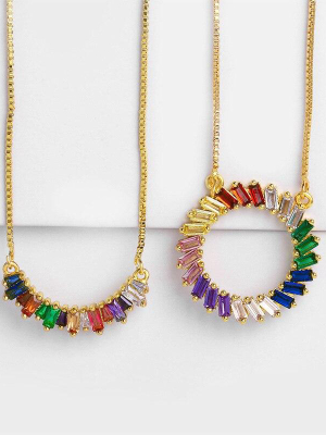 Rainbow Pendant Necklace