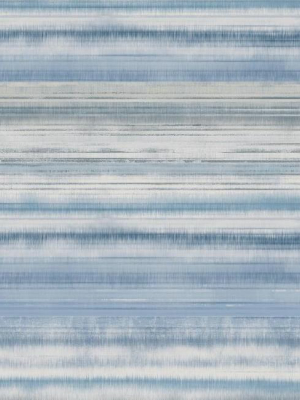 Fleeting Horizon Stripe Wallpaper In Blue From The Impressionist Collection By York Wallcoverings