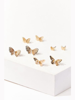 Butterfly Stud Earring Set