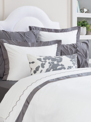 Charcoal Grey Linden Border Duvet Cover