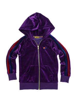 Kid's Classic Velvet Hoodie - Purple