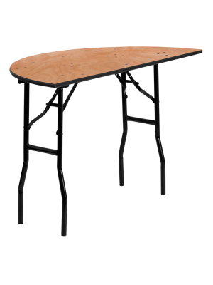 Flash Furniture 4-foot Half-round Wood Folding Banquet Table