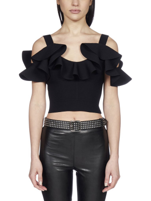 Alexander Mcqueen Ruffled Crop Top