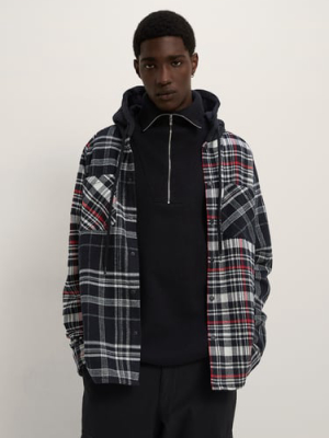 Hooded Plaid Overshirt