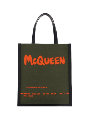 Alexander Mcqueen Logo Print Top Handle Tote Bag