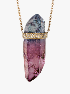 Purple Aura Quartz Pendant Necklace