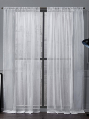 Wellington Rod Pocket Sheer Window Curtain Panels - Exclusive Home
