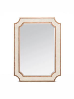 James Mirror Ivory Faux Shagreen