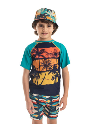 Short Sleeve Rash Guard | Teal Palms