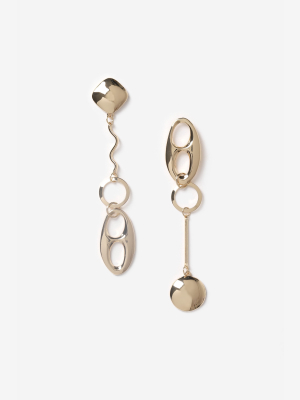 **asymmetric Link Drop Earrings