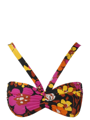 Saint Laurent Floral Print Bikini Top