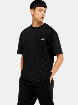 Signature Black Embroidered T-shirt