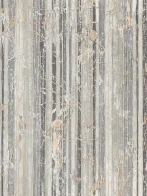 Whitney Stripe Wallpaper In Grey And Neutrals From The Metalworks Collection By Seabrook Wallcoverings