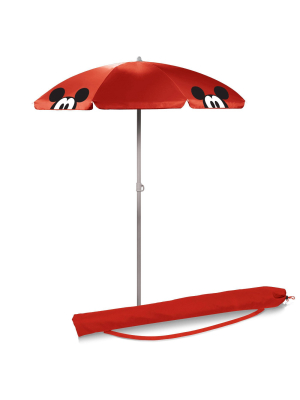Picnic Time Disney Mickey Mouse Portable Beach Stick Umbrella - Red