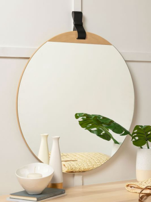 Leather Strap Hanging Mirror