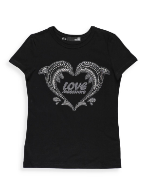 Love Moschino Embellished Logo T-shirt