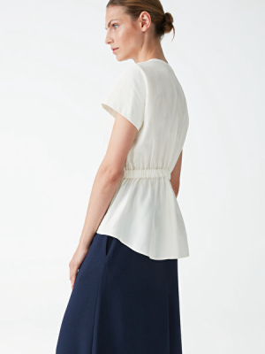 Organic Cotton-silk Mix Relaxed Top