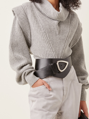 Linka Asymmetric Leather Belt