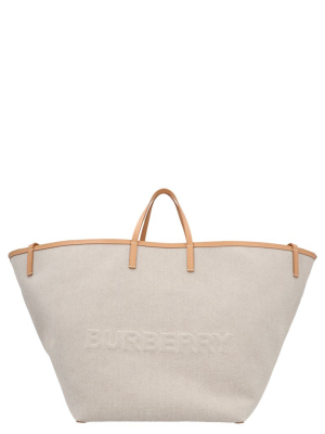 Burberry Embossed Logo Extra Large Beach Tote Bag