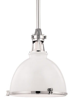 Hudson Valley Lighting Massena Pendant - White & Polish Nickel Combo & White/polished Nickel