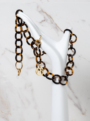 Tortoiseshell Round Link Acetate Chain