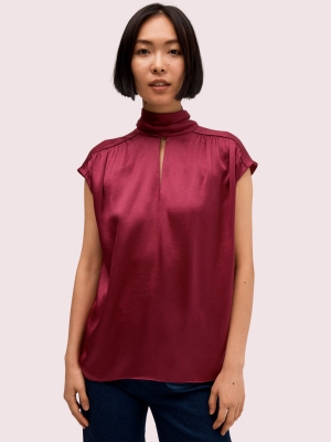 Satin Tie Neck Top