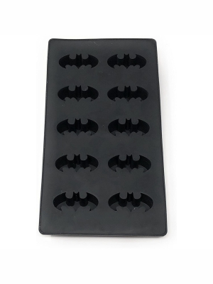 Silver Buffalo Dc Comics Batman Logo Silicone Ice Cube Tray | Makes 10 Molded Cubes