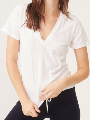 Super Fine Jersey Fitted V Neck Tee