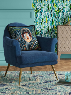 Myna Tufted Armchair With Brass Legs - Opalhouse™
