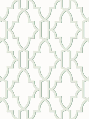 Coastal Lattice Peel-and-stick Wallpaper In Seaglass From The Luxe Haven Collection By Lillian August