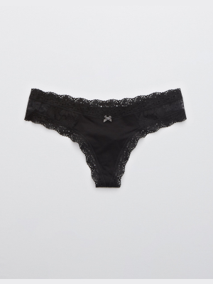 Aerie Garden Party Shine Thong Underwear