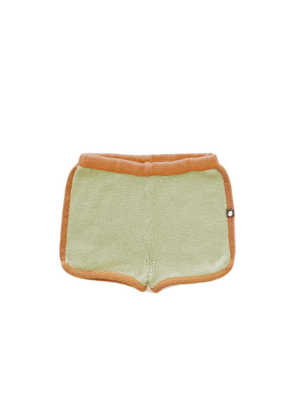 Oeuf 70's Shorts - Pale Green/tangerine