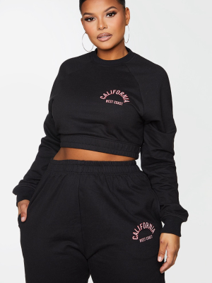 Plus Black California Cropped Sweater