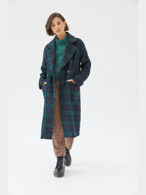 Avec Les Filles Plaid Wool Coat