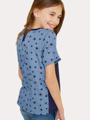 Hayden Girls' Contrast Star Top