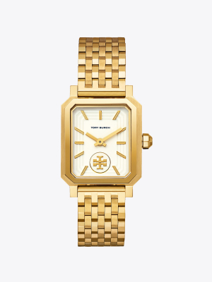 Robinson Watch, Gold-tone/cream, 27 X 29 Mm