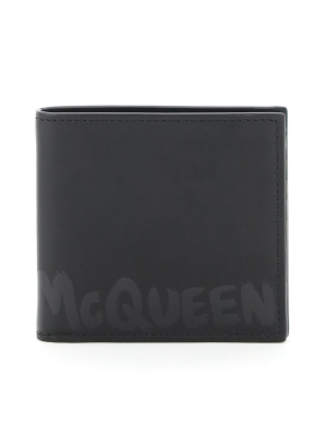 Alexander Mcqueen Graffiti Logo Bifold Wallet