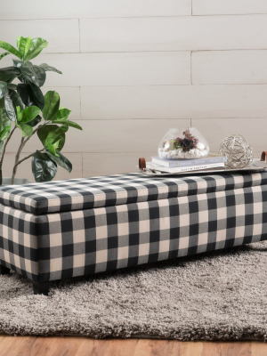 Cleo Storage Ottoman Black/white Checkerboard - Christopher Knight Home