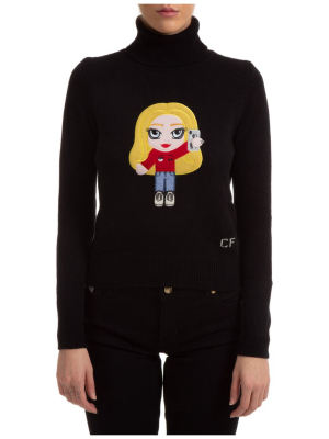 Chiara Ferragni Graphic Patch Turtleneck Jumper