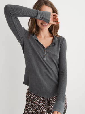 Aerie Waffle Henley Long Sleeve T-shirt