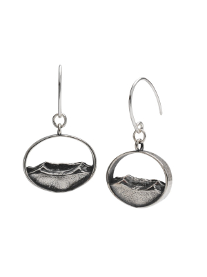 Mount Mansfield Earrings Ozidized Silver