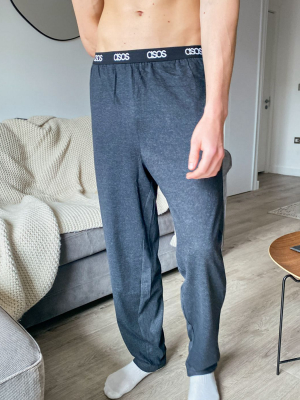 Asos Design Lounge Pajama Bottoms In Charcoal