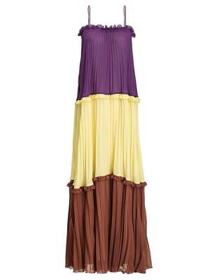 Cinque Terre Tricolor Long Dress With Straps